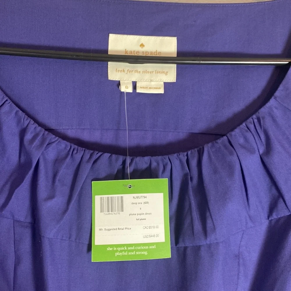 Kate Spade Peacock Plume Poplin Party Dress - Picture 2 of 8